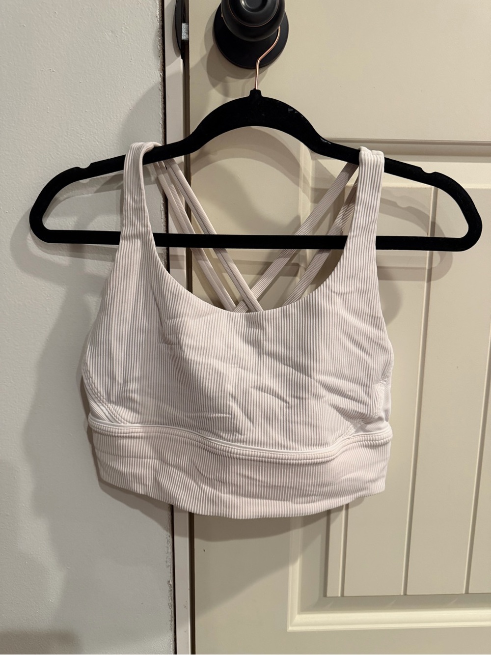 lululemon athletica White Ribbed Strappy Sports Bralette